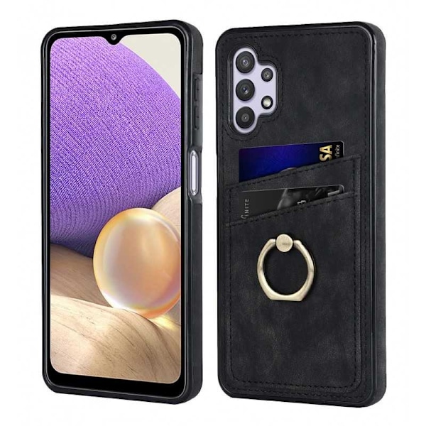 Samsung A32 5G Mobilskal med Korthållare Retro V4 Svart