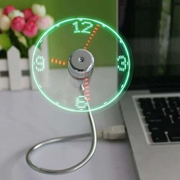 Mini-USB-kellotuuletin. USB-kellotuuletin ajan näytöllä pöytätietokoneille.