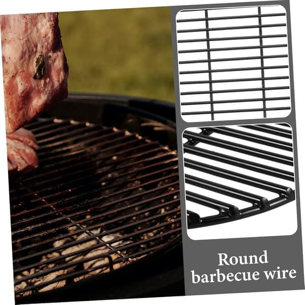 Rund emaljerad grill, bärbar campinggrill, utomhusmatlagning i hemmaköket