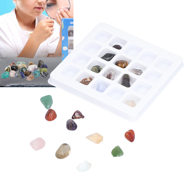 20 sorters kristall ädelstenar prydnad färgglad meditation Feng Shui dekoration för barn lärare