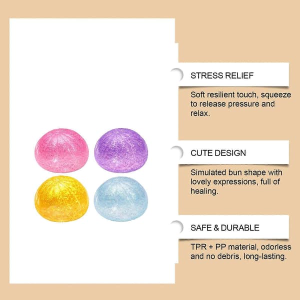 Steamed Stuffed Bun Squeeze Toy (Purple) Fun Cute Decompression Creative Simulation Steamed Stuffed Bun Look Daily Slow Rebound Toy