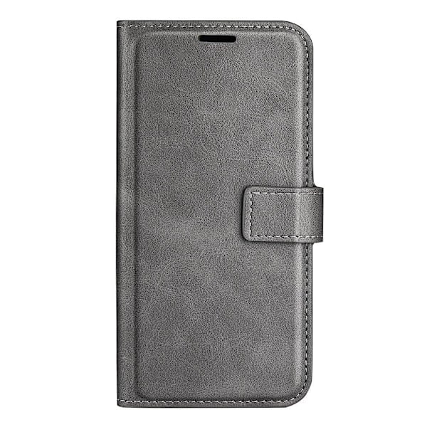 Hållbart konstläder Samsung Galaxy S23 Plus fodral med plånbok - Silver/Grå Silvergrå
