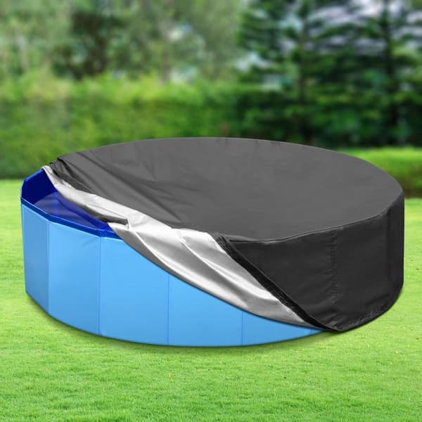 Waterproof Cover - Portable Round Foldable Bathtub Pool Cover with Oxford Cloth Material and Drawstring Design - Waterproof and Dustproof