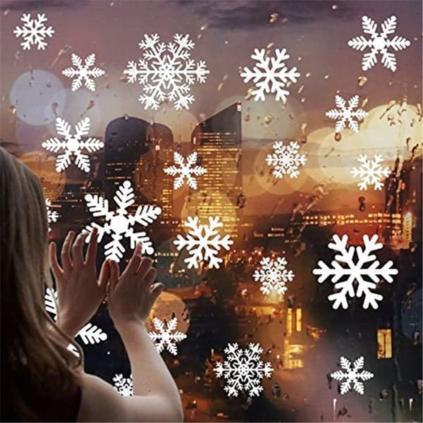 Jule snøfnugg vindusdekaler Juleferie feiring Vinterfrost tema fest snøpynt tilbehør