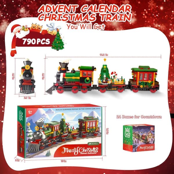 Christmas Countdown Hand-Tear Blind Box Calendar Three-Layer Building Blocks Children's DIY Creative Toys C C