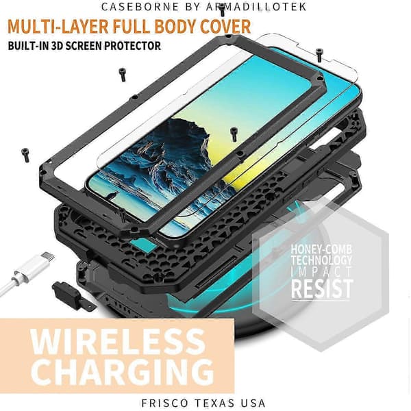 For Galaxy S22 5G R-JUST Sliding Camera Metal + Silicone Holder Phone Case