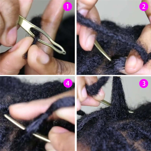 3 stycken Dreadlocks verktyg Interlocking verktyg Dreadlocks virknål