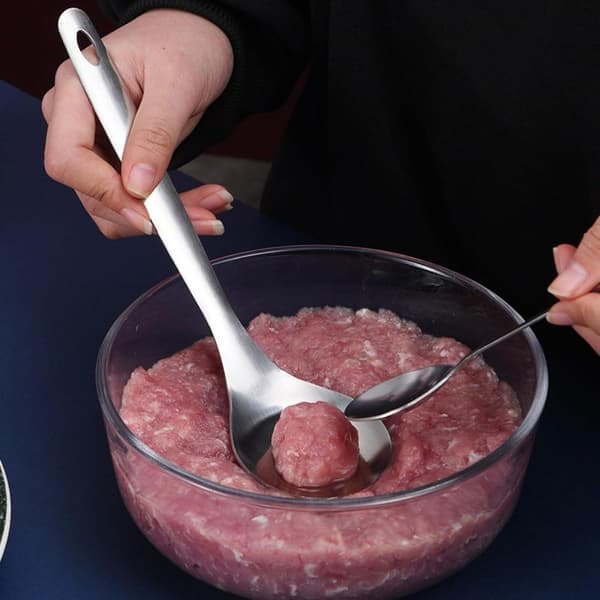 2-pack Cactus Peeler Spoons - Stainless Steel Multi-tool for Peeling, Slicing & Shaping Meatballs, Kitchen Utensil Set
