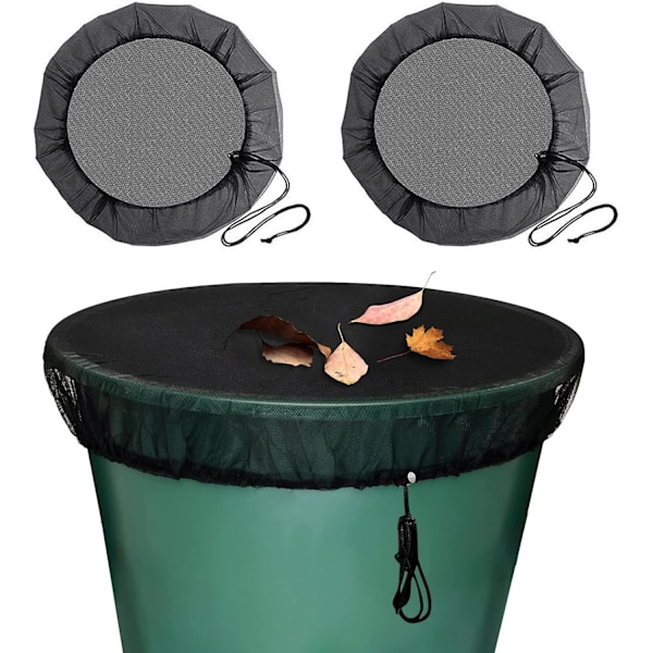 2PCS Regnfat Mesh-skydd, Tank Mesh Protector Vattenuppsamlingshinkar Tunnor Cirka 37,4 Tum Nätnät för att hålla myggor, löv