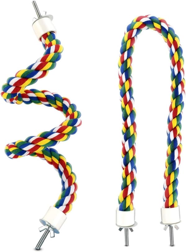 Bird Bungee Climbing Swing - Colorful Budgie Rope Perch (60 cm)