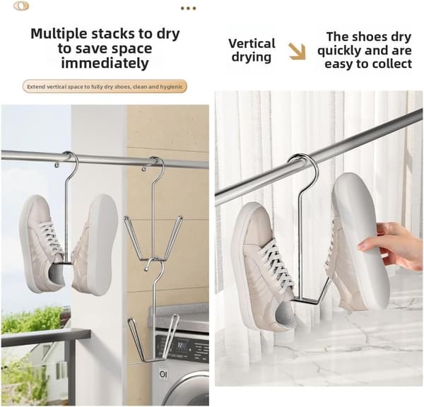 Stainless Steel Shoe Display Hook, Shoe Drying Rack (Silver 10 Pcs)