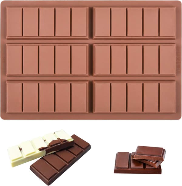 Chokoladebarform - Non-stick silikone chokoladeforme, fødevaregodkendt Dubai dyb chokoladebarform til mælkepistacie - Sæt med 2