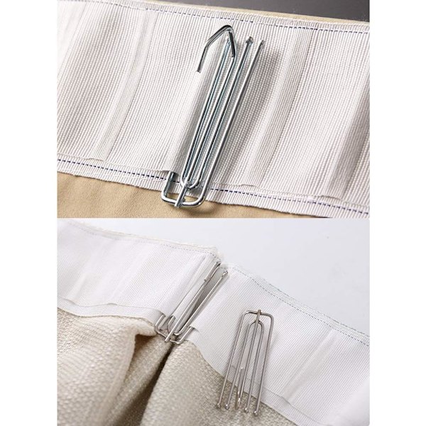 25-pack gardinkrokar i rostfritt stål, gardinrullar, gardinskenor, gardinkrokar, gardinklämmor, krokar för tunga gardiner och dörrgardiner, silver
