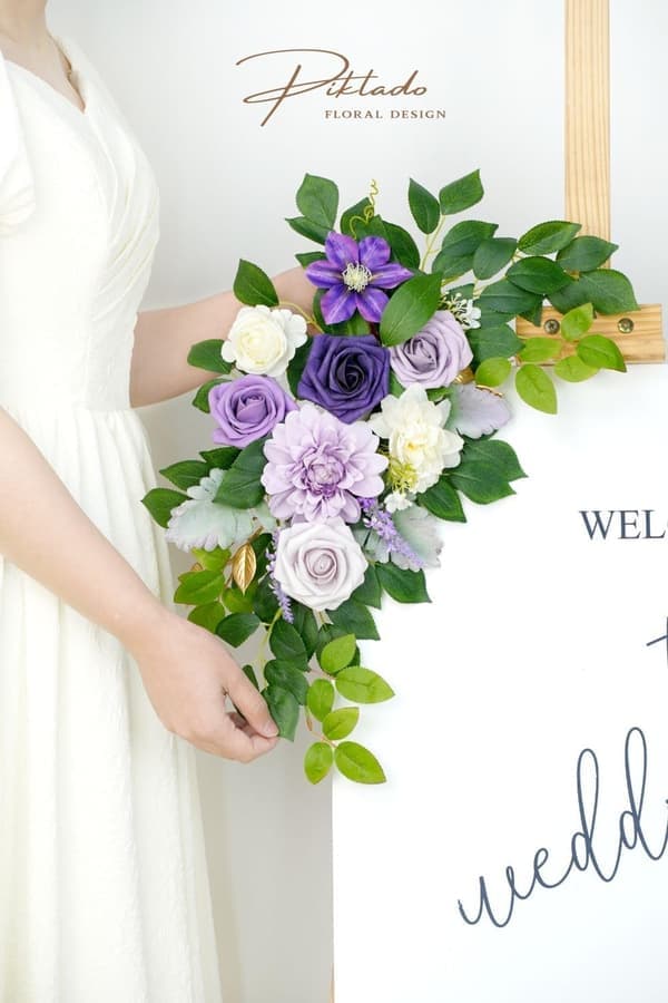 Bryllupsdekor 2-pakning Velkomstskilt Blomsterbakgrunn Seremonigirlander