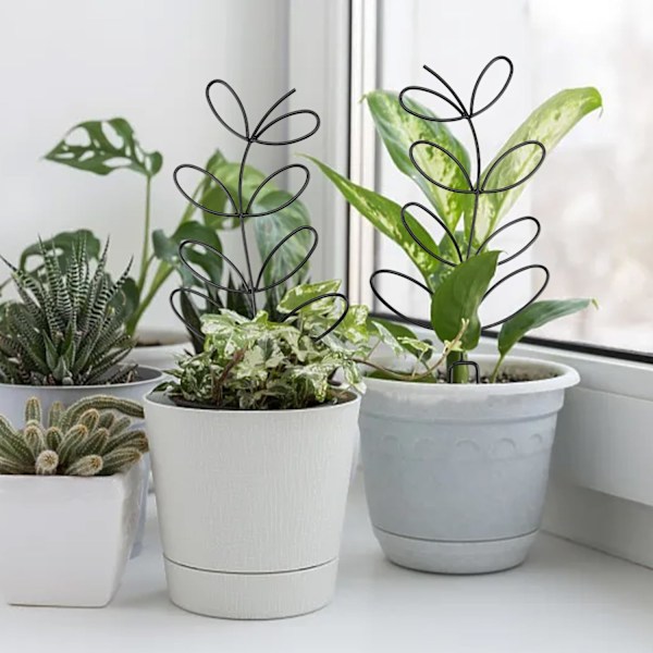 Klätterväxtstöd, 31,5 cm inomhusväxtstöd, metallklätterväxtstöd, bladform, för Monstera, orkidé, morgon glory, klätterväxter
