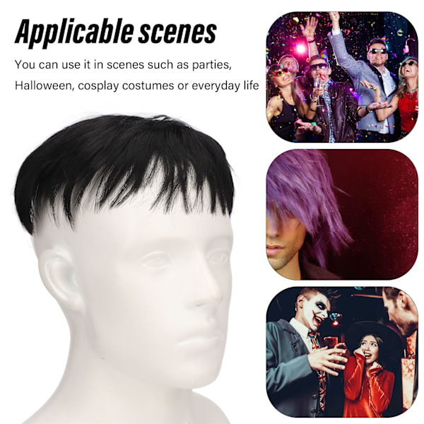 Kort toupé för män, moderiktig, snygg, bekväm, andningsbar, peruk för män, för dagligt bruk, halloween, cosplay
