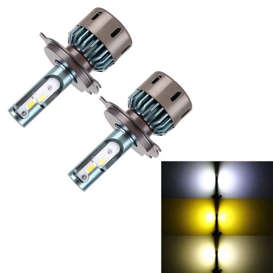 1 par H4 30W 3000LM SMD-1860 LED trefarvede forlygter - JZSH - DC12V - Til biler