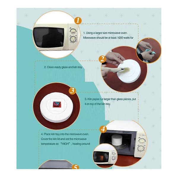 Ceramic Microwave Kiln Glass Fusing Fusework Beginner Eco-Friendly Professional Glass Fusing Microwa White