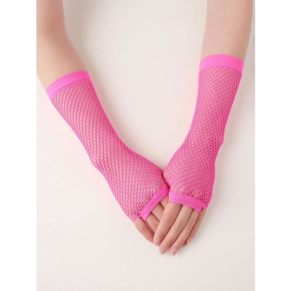 Svarta fingerlösa näthandskar C:a 30 cm långa