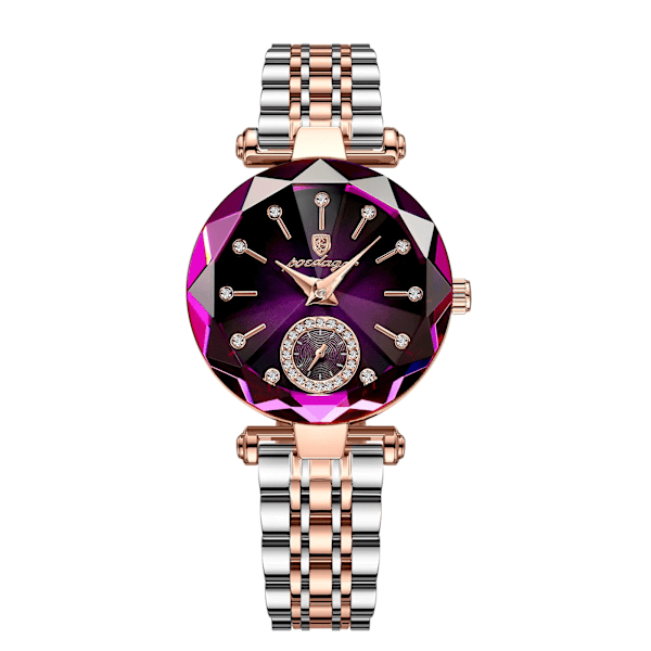 POEDAGAR Lyxklockor för damer Toppmärke i rostfritt stål vattentät kvarts watch för kvinnor Relogio Feminino Girl Present+box Gold Purple Gold Purple