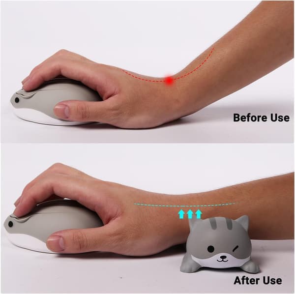 Liten håndleddsstøtte musematte Mini søt ergonomisk tegneserie musematte minneskum design dyreformet håndleddsstøttepute