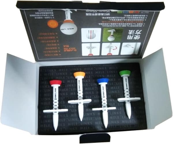 2026 New 4pcs Professional Plastic Golf Tees 3-1/4 Inch Unbreakable Golf Tees with Triangle Mark Adjustable Height Aiming Direction Gift Box