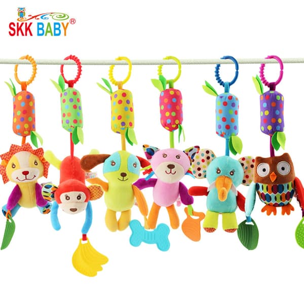 Soft Toy Wind Chime Hanging Toy – Stroller & Crib Toy with Teether for Infants Elephant Wind Chimes
