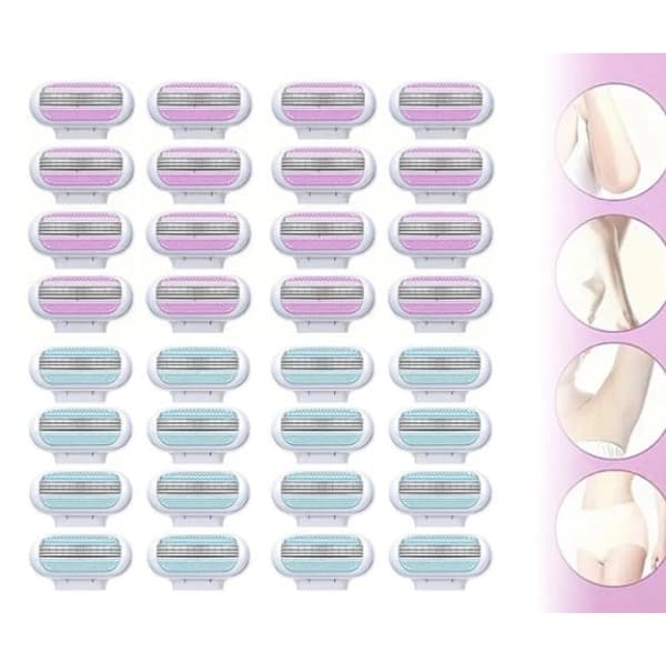 32-pack Damrakblad - Kompatibla med Gillette Venus Blå och Rosa