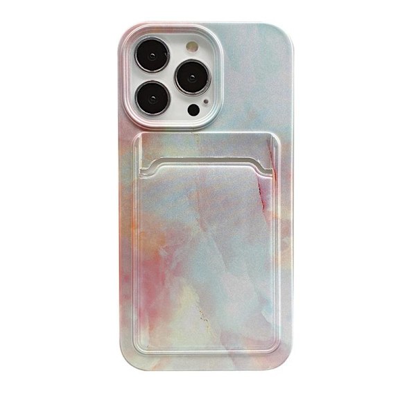 iPhone 13 Pro skal med fack för kort plånbok marmor galax Pink one size Pink Color marble