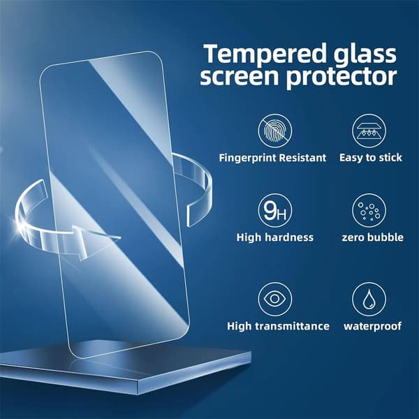 2-pack iPhone 16 Pro Full Coverage Screen Protector HD Tempered Glass transparent