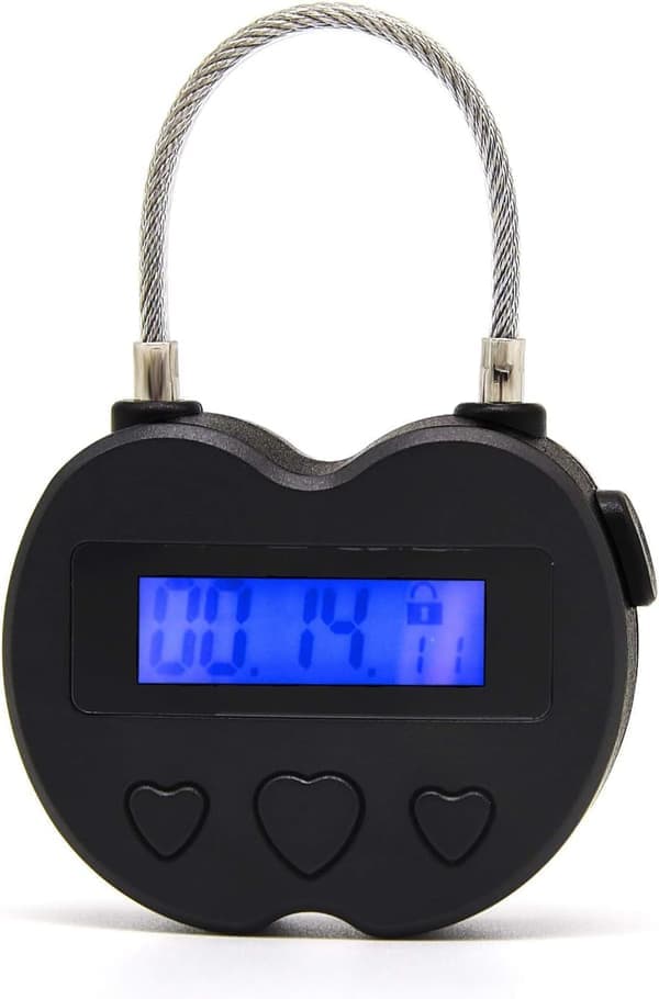 Tidslås LCD-display Tidslås Multifunktionel elektronisk timer USB genopladelig timerhængelås (sort)