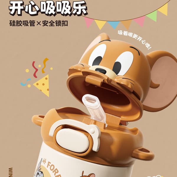 Tom & Jerry Tecknad Isolerad Vattenmugg – 480ml Rostfri Barnmugg, 6–12h Termosmugg Blå blå 480 ml