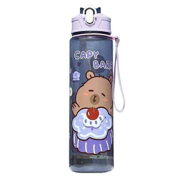 800 ml tecknad Capybara vattenflaska plast vattenkopp bärbar stor kapacitet Purple