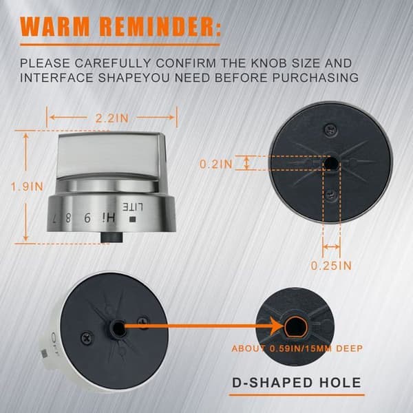 JZSH Replacement Stainless Steel Gas Range Knob, Compatible with WB03X24818 Burner Control.