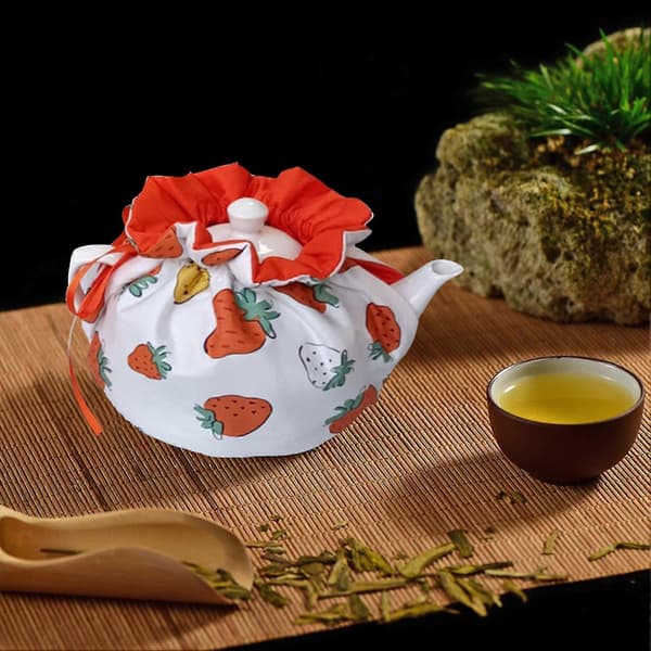 Teapot Warmer Soft Fabric Durable Dustproof Non-fading Exquisite Pattern Versatile Reusable Insulated Teapot Dust Cover Home