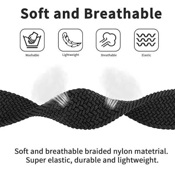 Flätat Armband för Apple Watch 38/40/41 mm Blågrön Mix M 2-Pack 2-Pack