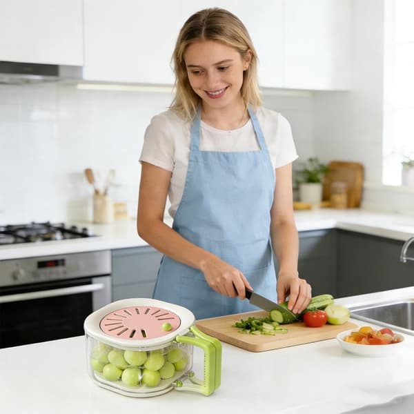 Drainage and Storage Basket Stackable with Drainage Lid | Fruit Drainer and Storage Bowl - for Kitchen Refrigerator Picnic Camping Cherry Tomatoes