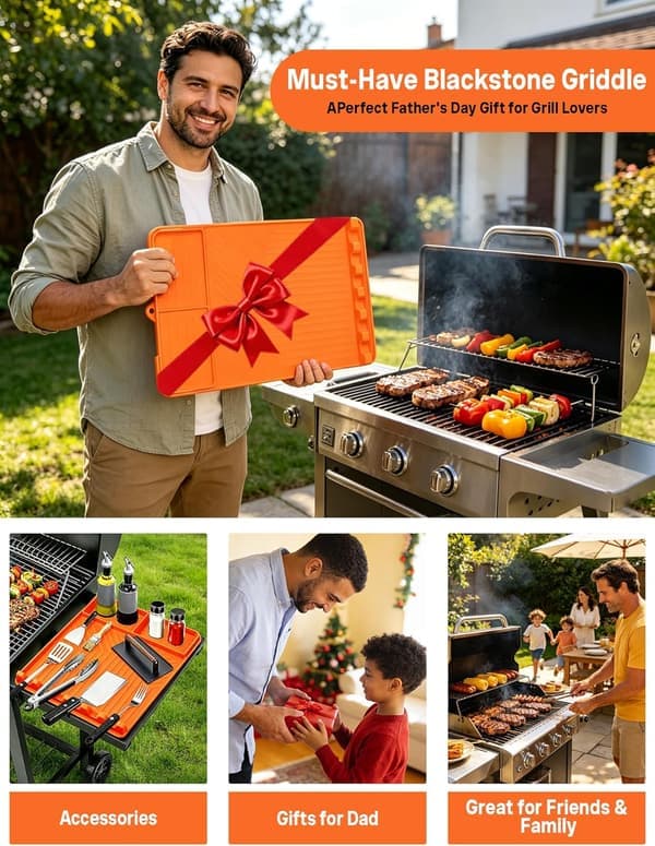 Rulbar silikone grillmåtte til Blackstone stegeplade tilbehør Blackstone silikonemåtte & spatelholder sidehyldebeskytter til udendørs grill