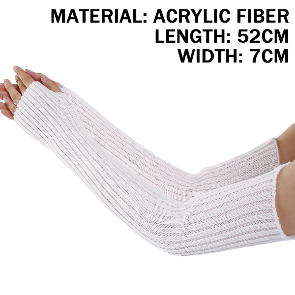 Fingerlösa armvärmare för kvinnor vinter stretchiga handskar akrylhandskar 50 cm extra långa handskar