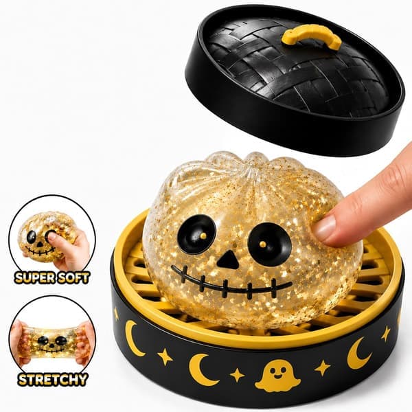 Halloween Spooky Ghost Dumpling, Dumplings Squish med Steamer Stressbolde Stressaflastning Fidget Sensorisk til Helligdags- og Fødselsdagsgaver