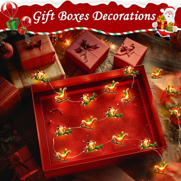 Christmas Lighting, Interior Decorations, 5 Meter 50 LED Santa's Sleigh Christmas String Lights