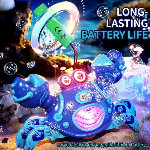 Crawling Crab Toy Electric Bubble Blower Remote Control Interactive Pet with Light Music Kids Gift