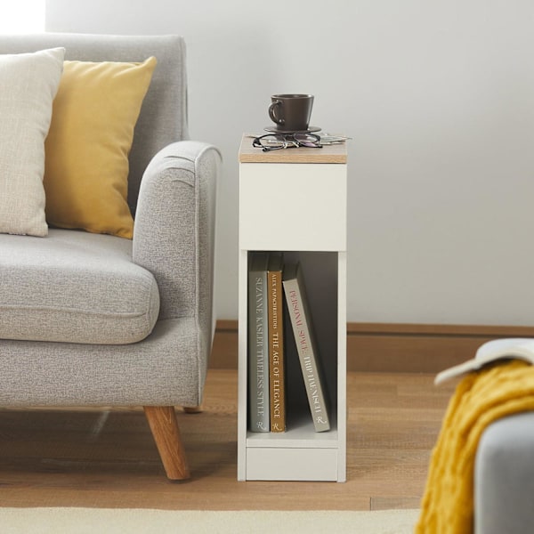 SoBuy Sidobord Förvaringsbord Soffbord Cafébord FBT111-WN White White