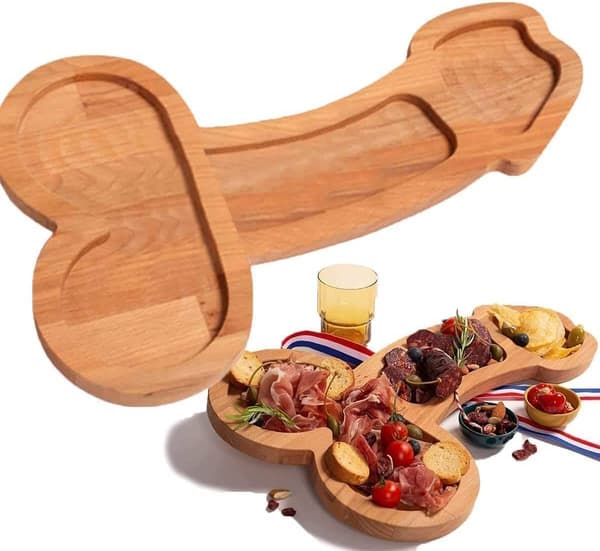 Träbricka för frukt, vin, kakor, ost och kött (vänstervänd) S