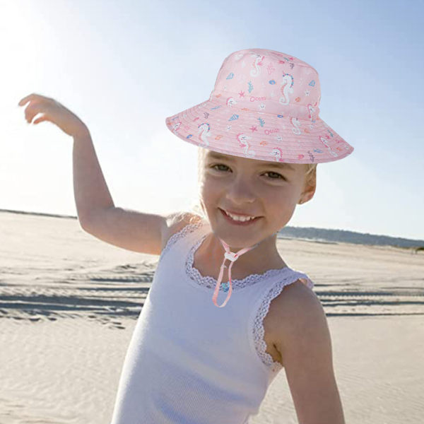 Baby Solhatt Toddler Bucket Hats Sommar Solskydd Barn Strandhattar Bred Brätte Utomhus Campinghatt för Pojkar Flickor