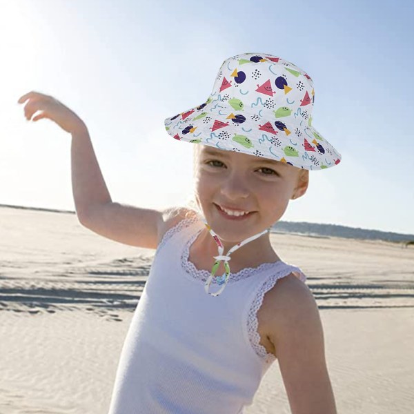 Baby solhatt Toddler Bucket Hats Sommar solskydd Barn Strandhattar Bred Brätte Utomhus Campinghatt för Pojkar Flickor