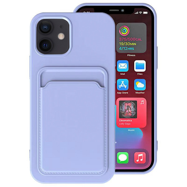 iPhone 12 Mini - Skal med Korthållare Lila Lila