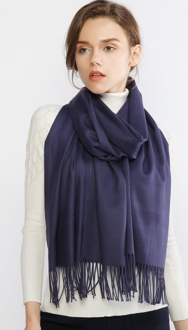 Dame Tørklæder Pashmina Sjaler og Slå-om til Bryllup Tørklæder til Kvinder Vinter Navy
