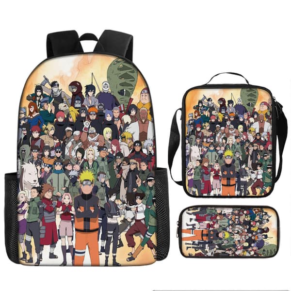 Japansk Anime Print Rygsæk Sæt (3-dele) til Folkeskoleelever 3 backpack 3