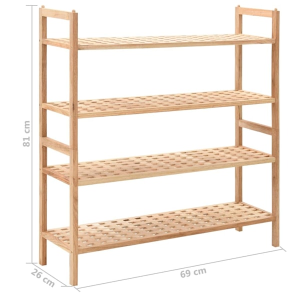 vidaXL Skohylla massivt valnötsträ 69x26x81 cm Beige